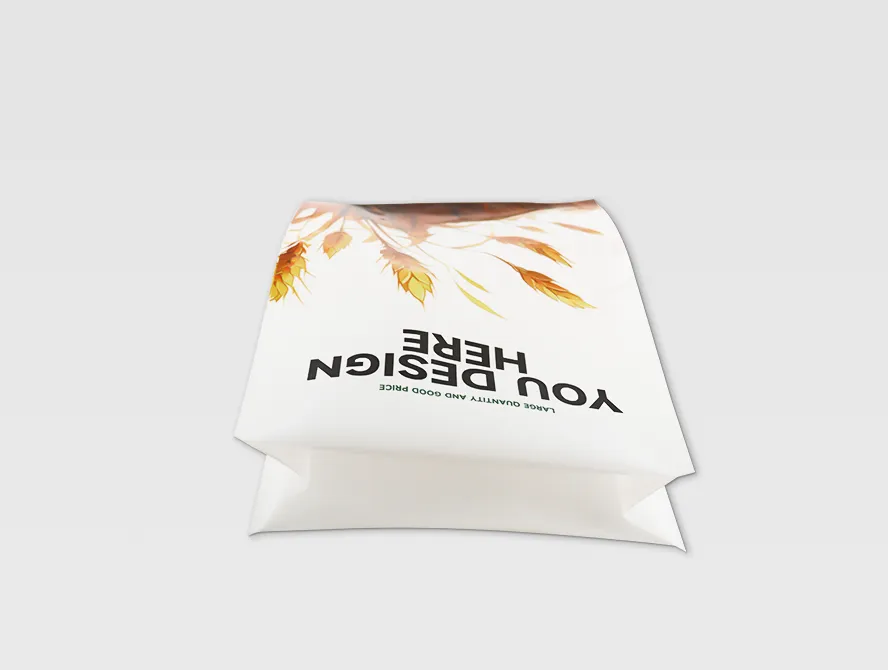 Open view of flour packaging bag