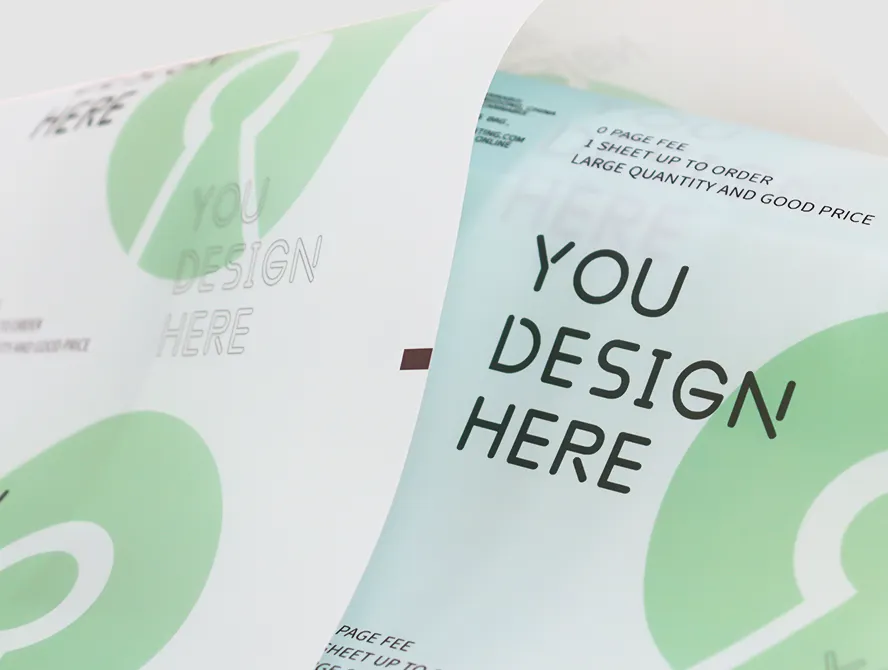 Close up of printed packaging film details