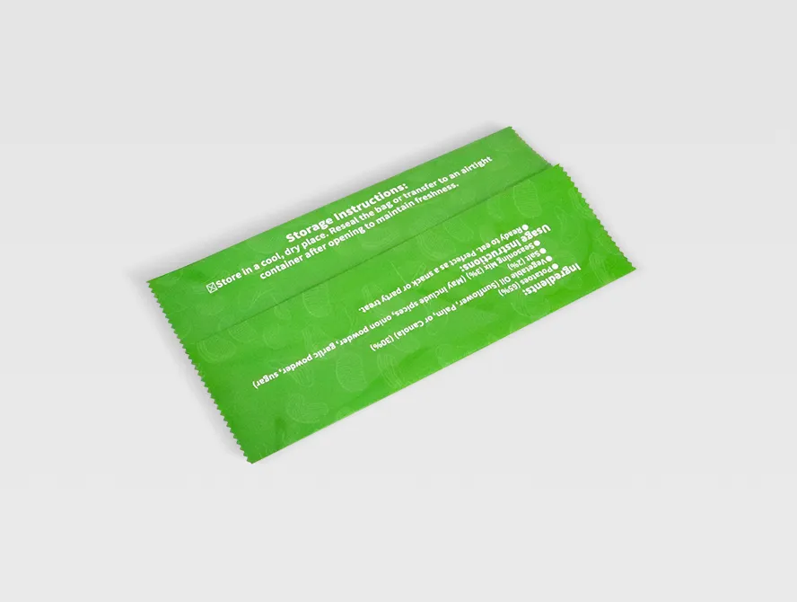 Back view of custom chip bag