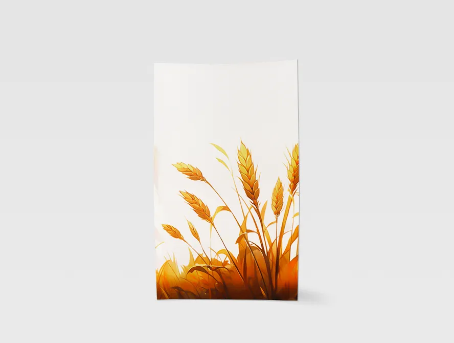Back view of flour packaging bag