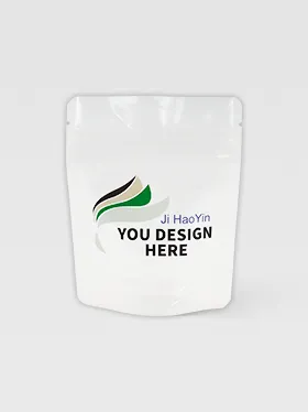 Front view of clear stand up pouch 1