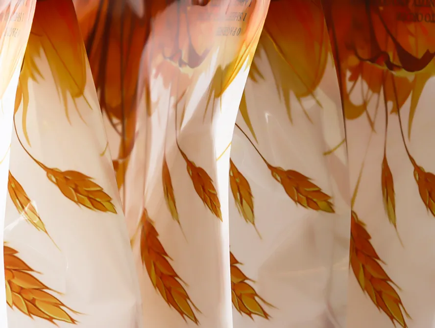 Detail view of flour packaging bag 1