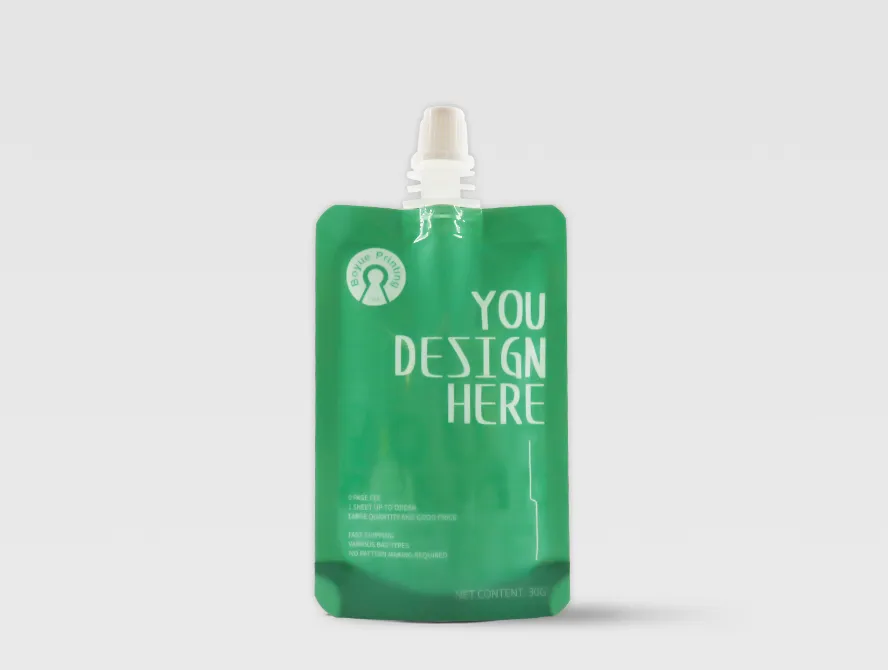 Front view of liquid spout pouches