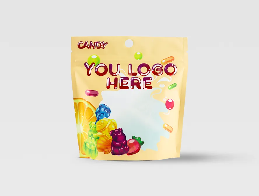 Front view of custom candy bag