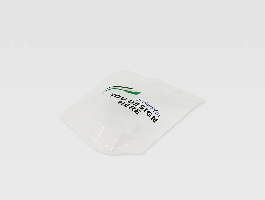 Bottom view of clear stand up pouch