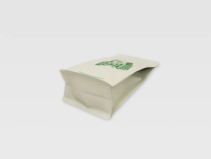 Bottom view of coffee packaging bag