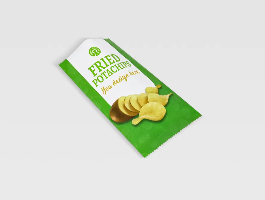 Left angle of custom chip bag