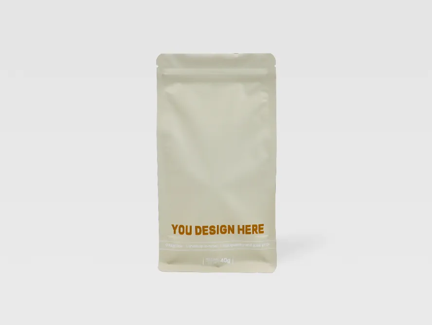 Back view of coffee packaging bag