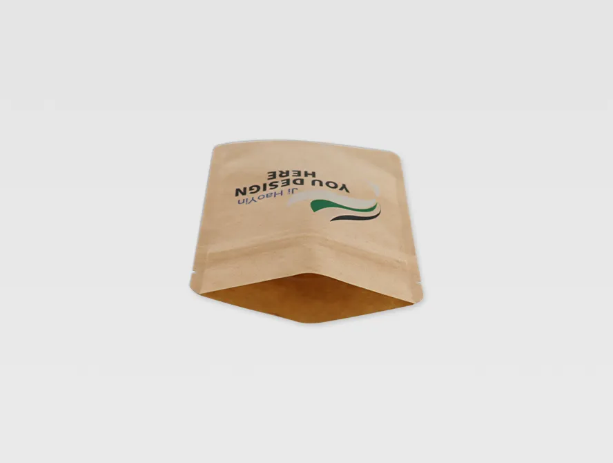 Open view of kraft paper pouch bag