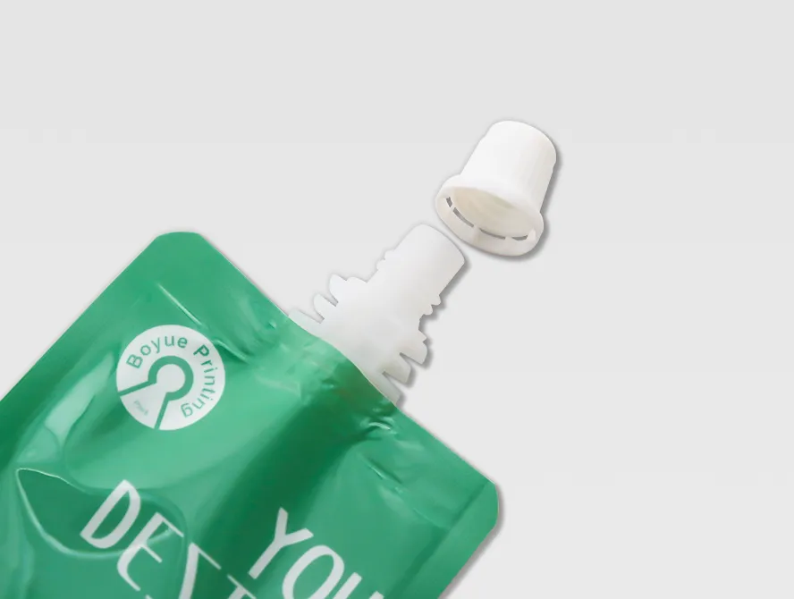 Open view of liquid spout pouches