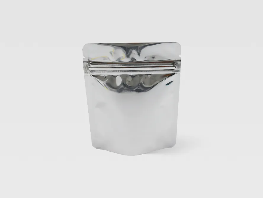 Back view of aluminum foil bag