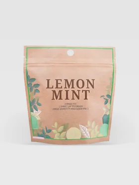 Front view of tea packaging bag