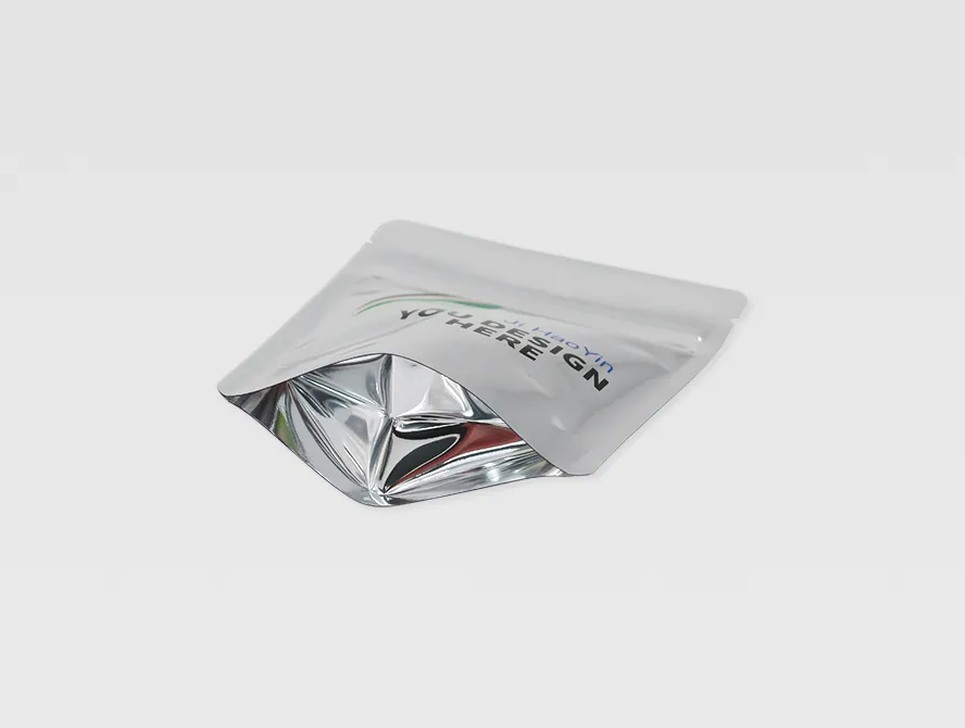Bottom view of aluminum foil bag