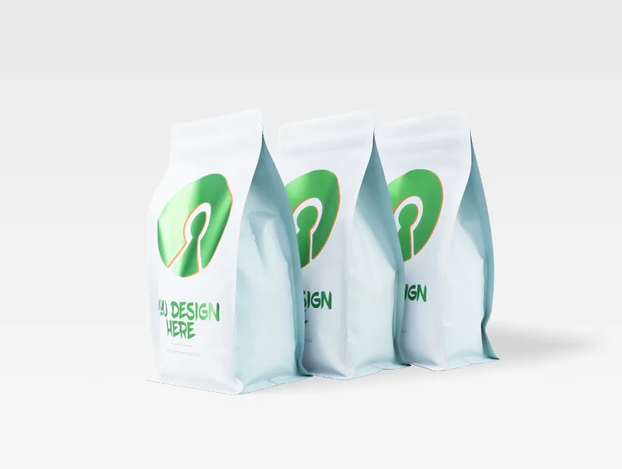 Left angle of flat bottom bags