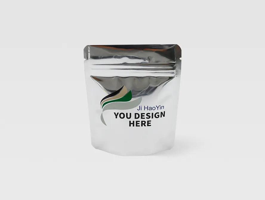 Front view of aluminum foil bag