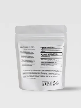 Back view of protein powder bag
