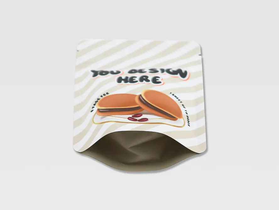 Bottom view of cookie packaging bag