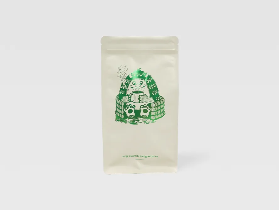 Front view of coffee packaging bag