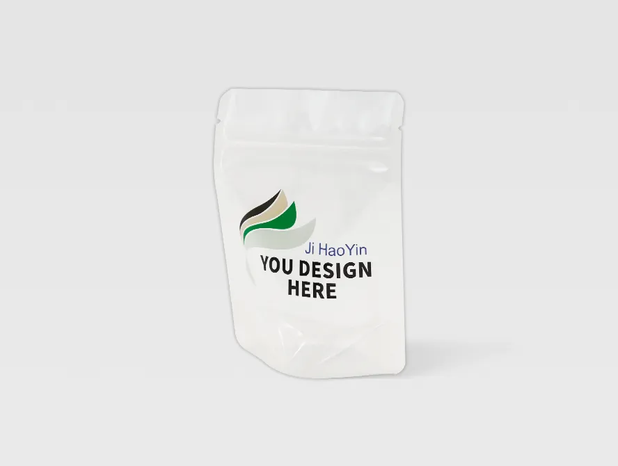 Top view of clear stand up pouch