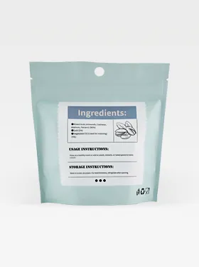 Back view of stand up pouches for nuts packaging