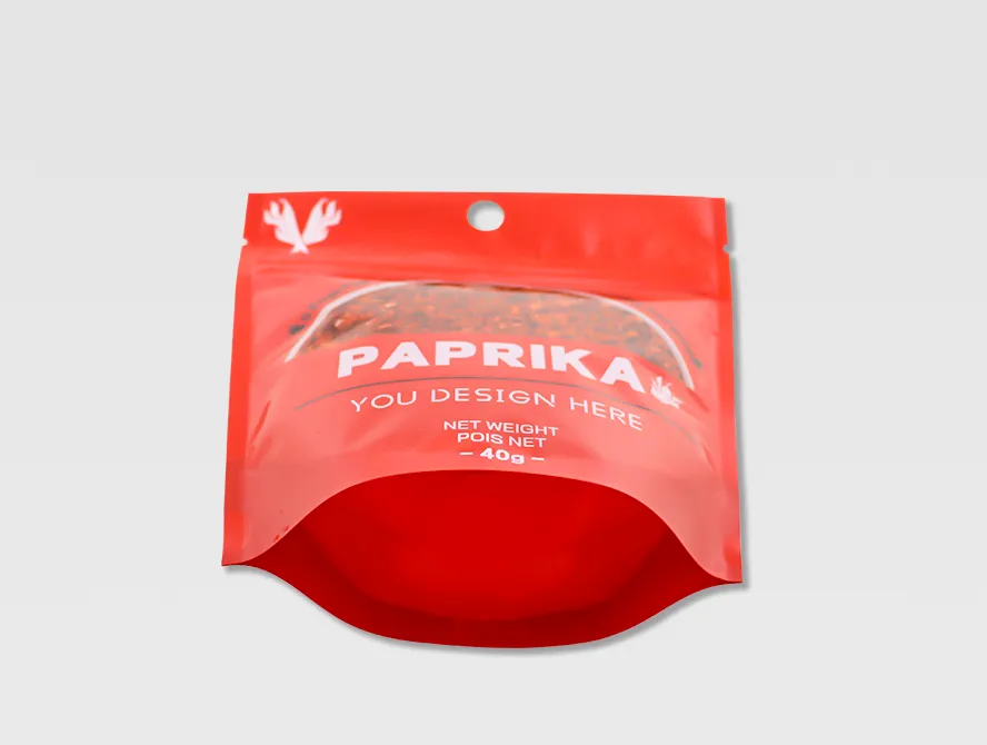 Custom spice bags shown from bottom view