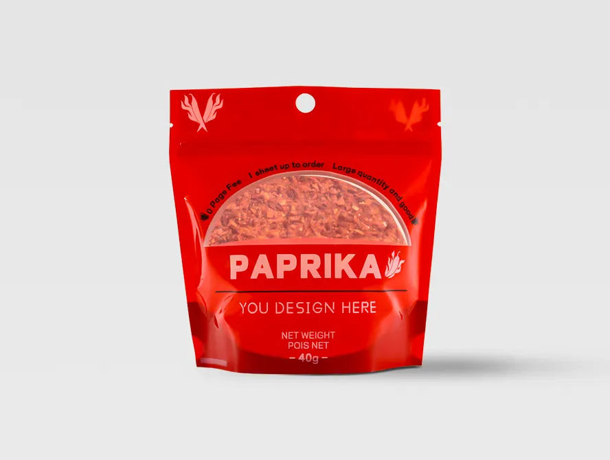 Back view of spice pouch with simple red design