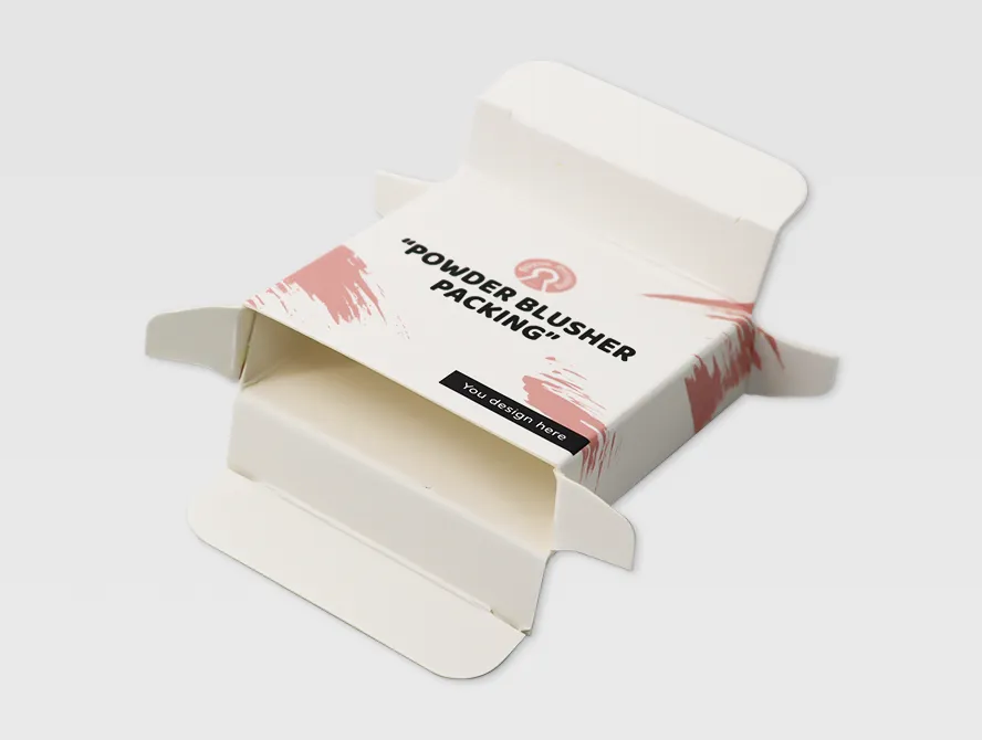 Angled view of opened blush box