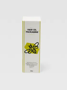 Yellow hair oil box with product logo and design (2)
