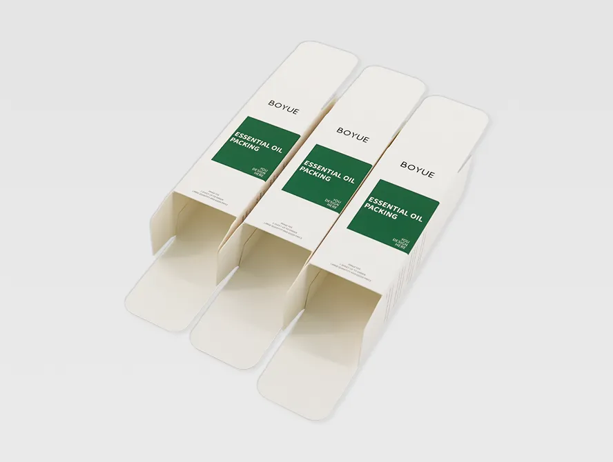 Half opened essential oil boxes display