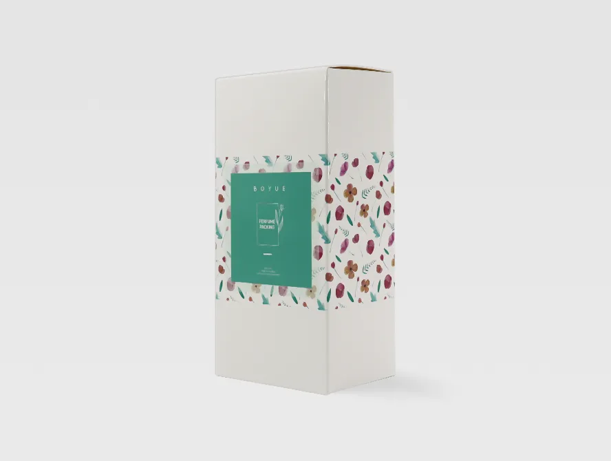 Custom perfume packaging box with floral design