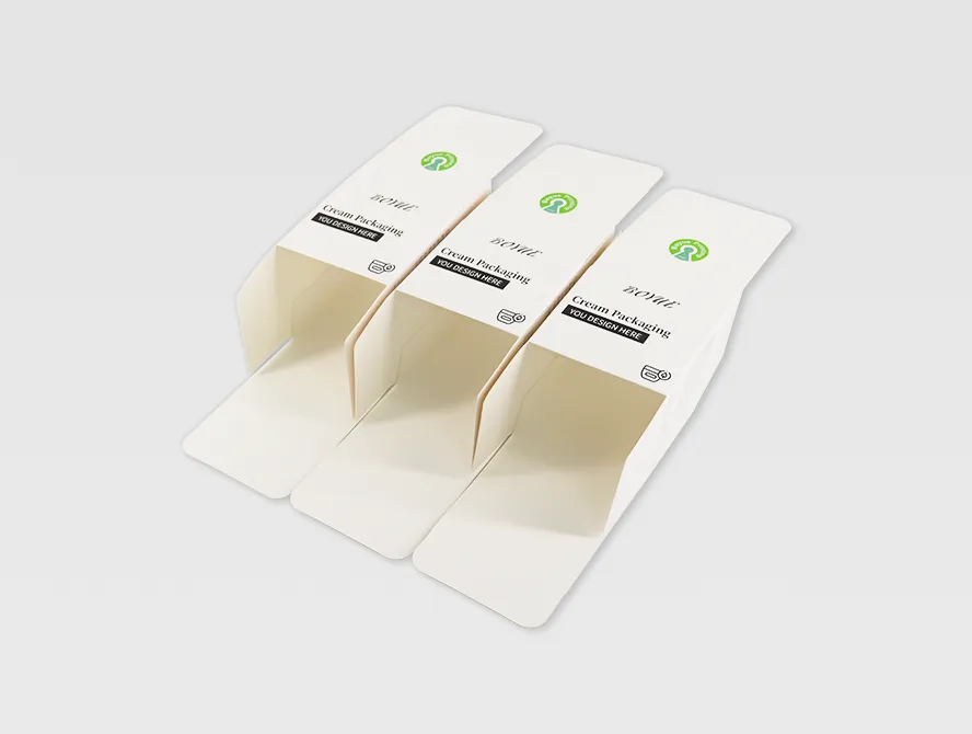 Multiple stacked skincare boxes with simple design