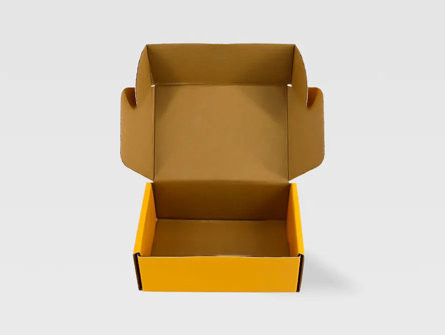 Top view open corrugated mailer box
