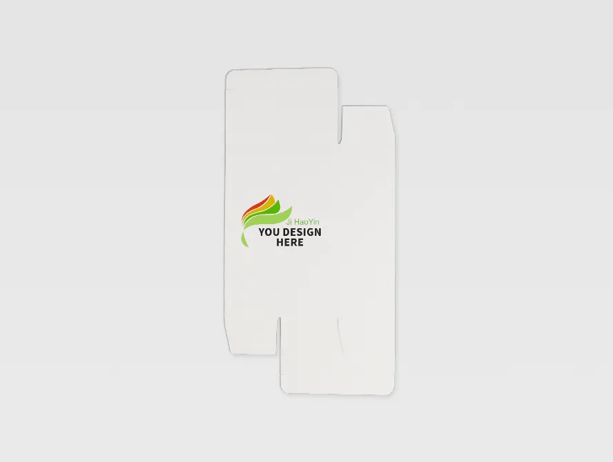 Custom white paper box with green logo design