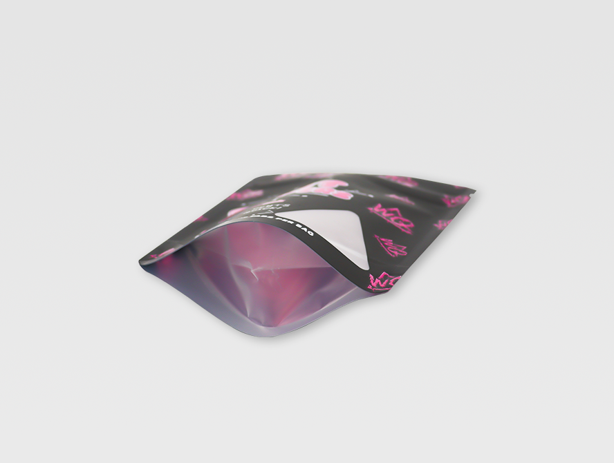 Side flat view of stand up pouch