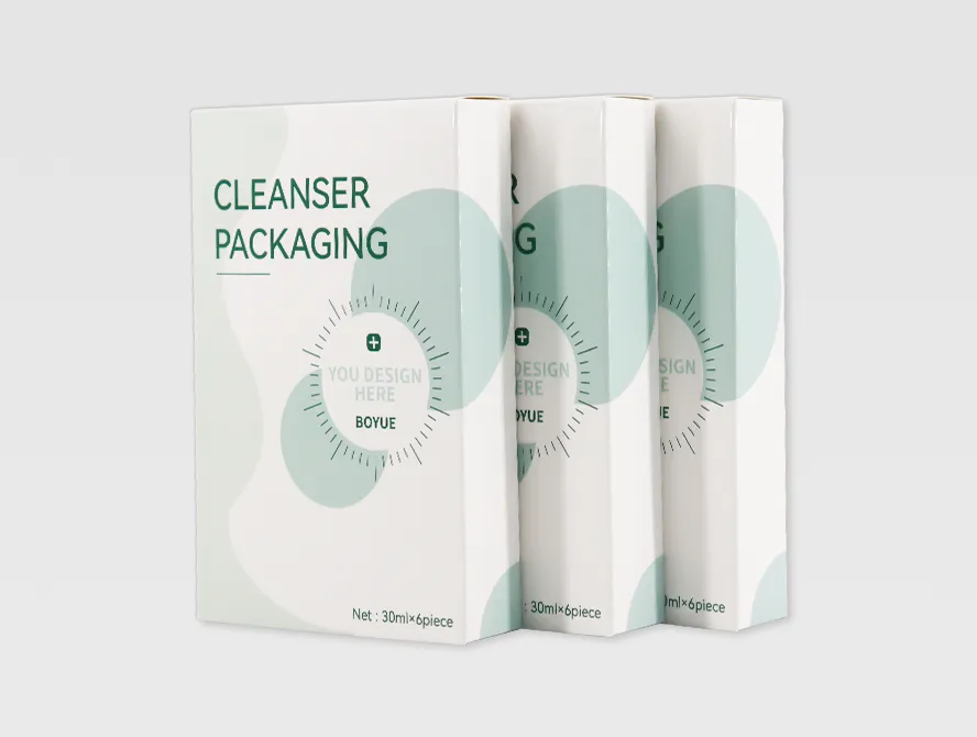 Custom masks packaging with clean white design