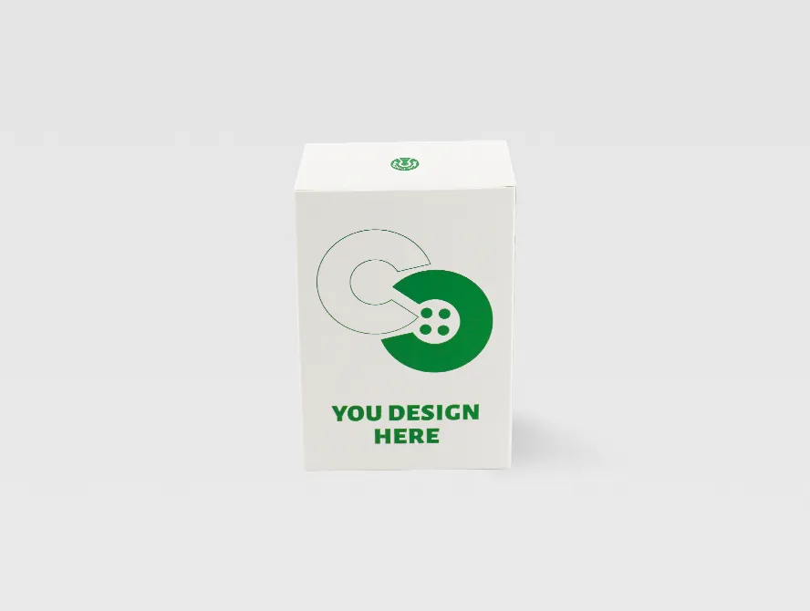 Straight tuck end box with brand logo and design