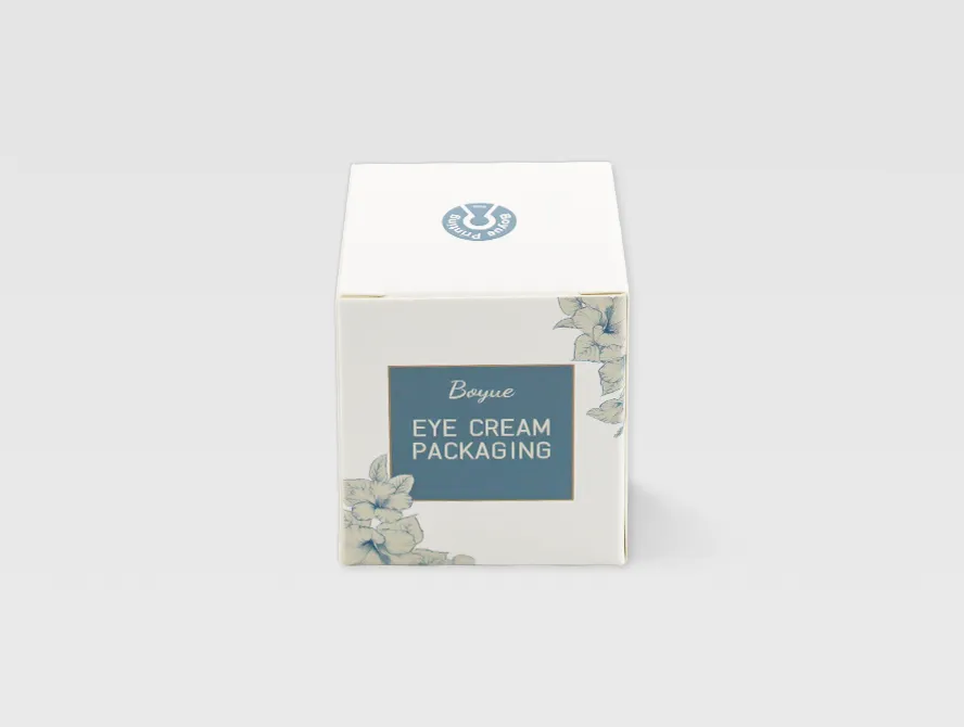 Front view of eye cream packaging box