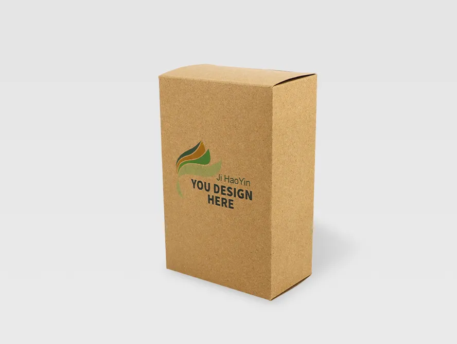 Custom kraft paper box with green logo design