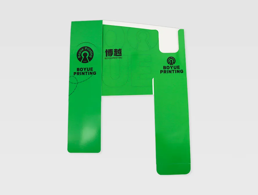 Flat layout of green display box