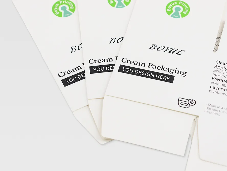 Skincare packaging with minimalistic green logo