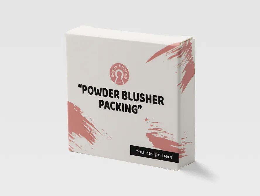 Front view of custom blush box