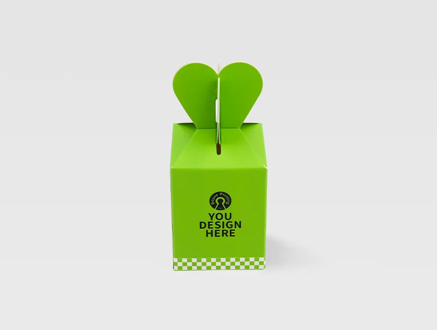 Gift box with green design and handle