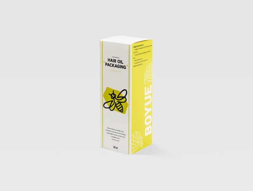Custom hair oil box with eco friendly packaging
