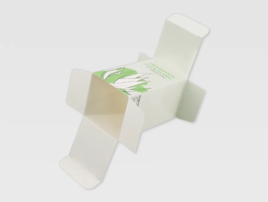 Opened shampoo box with minimalistic design