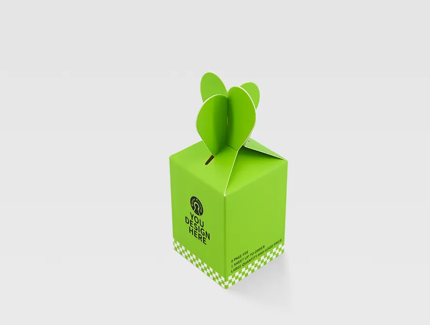 Green gift box with a cute bunny top