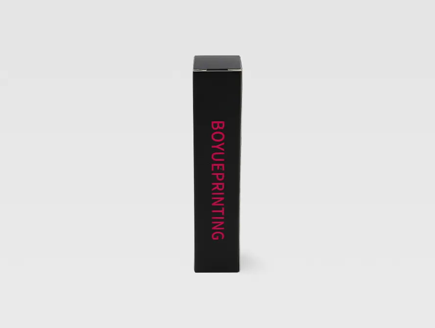 Sleek mascara box with branding in pink