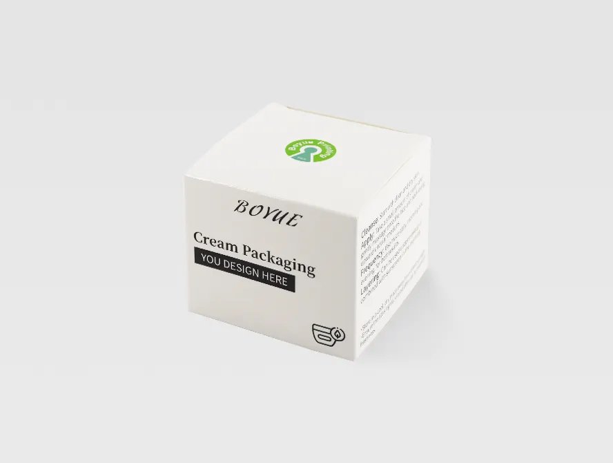 Opened skincare box with white and green design