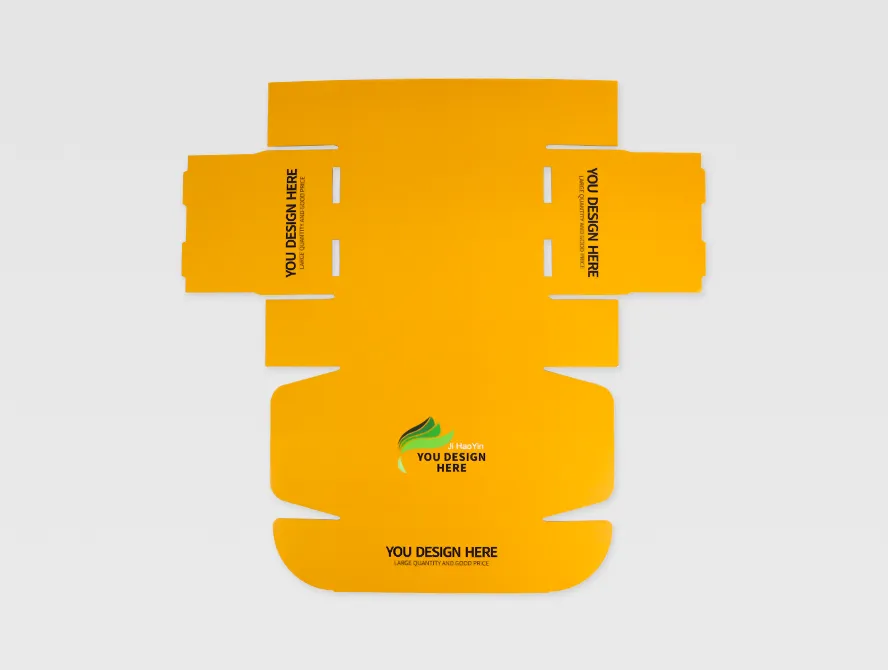Flat layout of corrugated mailer box