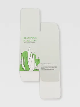 Shampoo packaging box with simple green logo design (2)