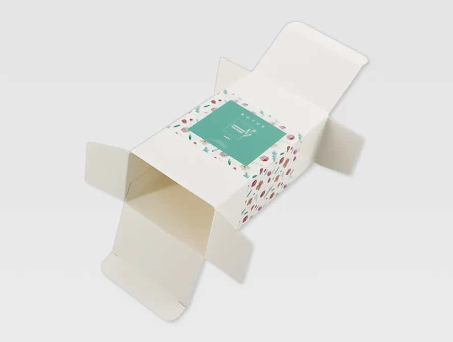Opened perfume box with clean design